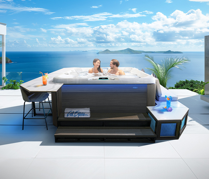 Calspas hot tub being used in a family setting - Temple